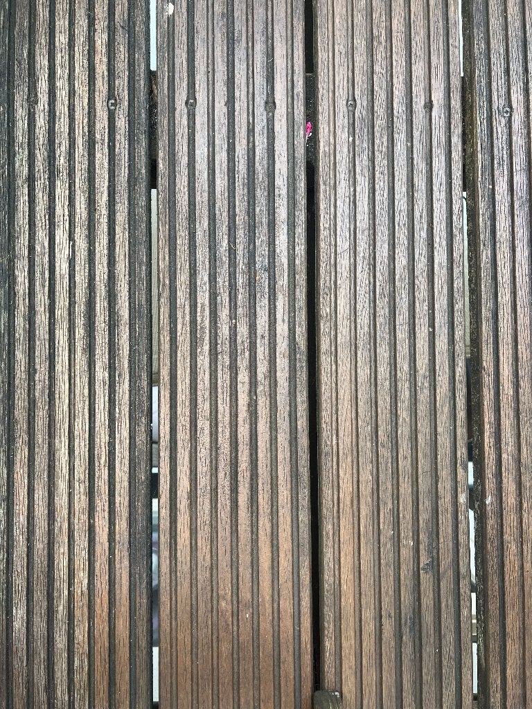 GEZOCHT: bankirai/hardhouten vlonderplank 14 x 2.5, Ophalen, Gebruikt, Hout