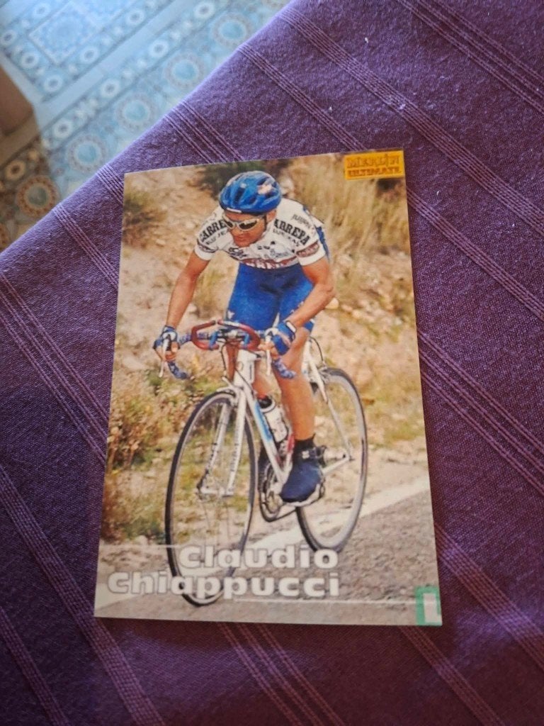 Repro : Claudio Chiapucci / Carrera, Ophalen of Verzenden, Zo goed als nieuw, Overige sporten, Poster, Plaatje of Sticker