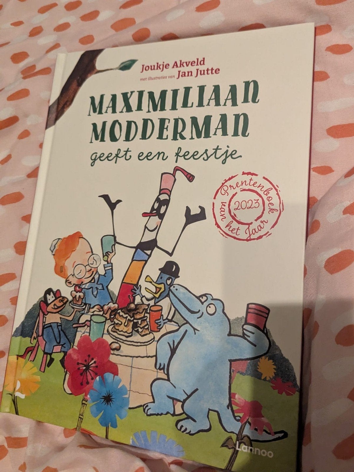 Maximiliaan Modderman geeft een feestje - Prentenboek, Boeken, Ophalen of Verzenden, Zo goed als nieuw, Joukje Akveld, Prentenboek