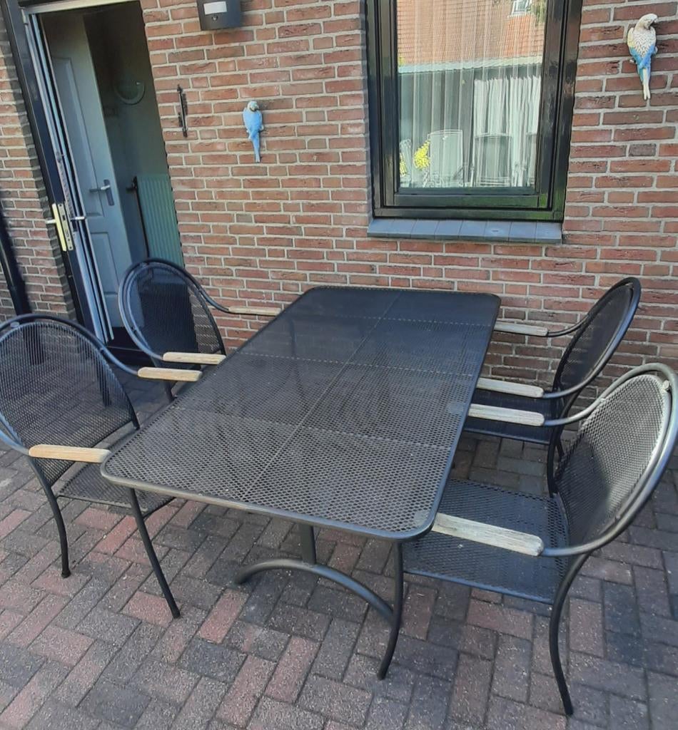 Mooie Royal garden metalen tuinset  antraciet, Ophalen, Gebruikt