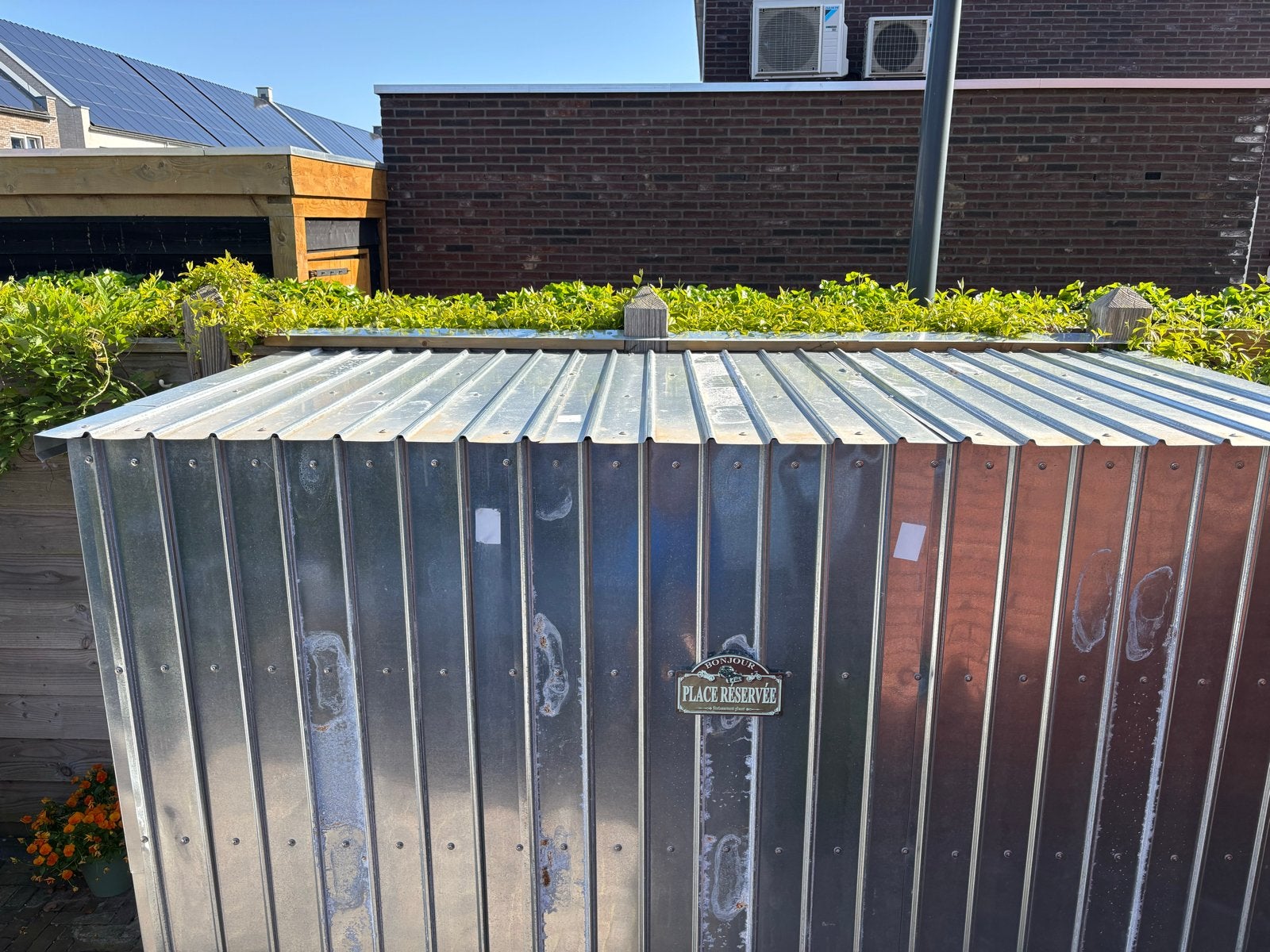 Metalen Fietsenberging ZINK/Containerberging UNIEK, Tuin en Terras, Ophalen, Gebruikt, Metaal, Fietsenberging