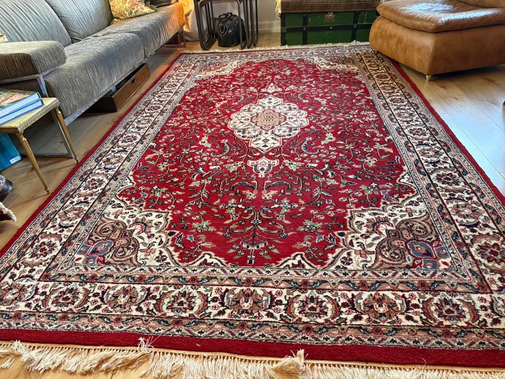 Groot handgeknoopt Perzisch Kashan tapijt – 310 x 193 cm, Info@bababoho.com, 150 tot 200 cm, Ophalen of Verzenden, Rechthoekig
