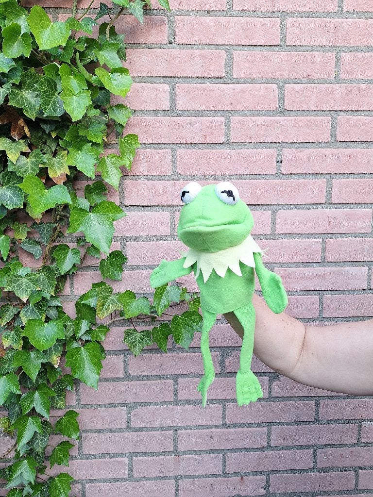 Kermit de Kikker Handpop, Kinderen en Baby's, Speelgoed | Knuffels en Pluche, Kikker, Groen, Overige merken, Overige karakters