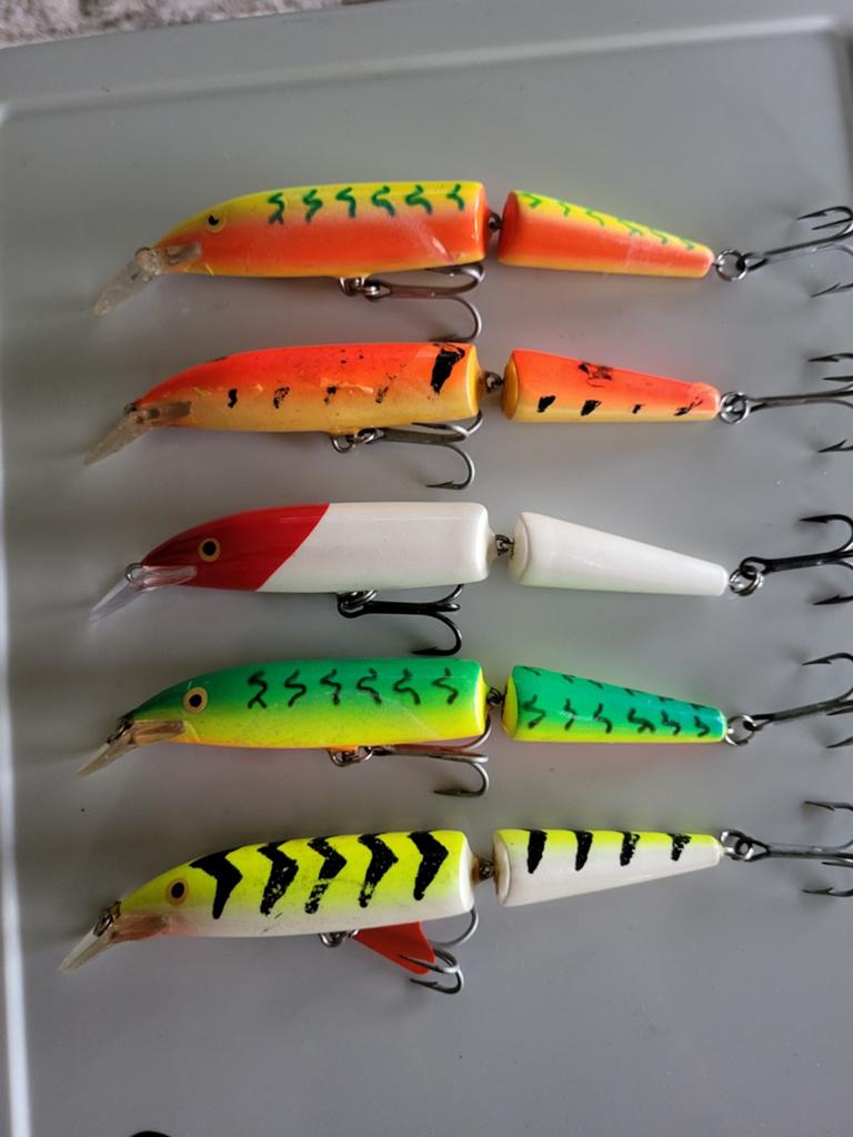 5x Rapala J-13 gebruikte set, Watersport en Boten, Hengelsport | Roofvissen, Ophalen of Verzenden, Overige typen