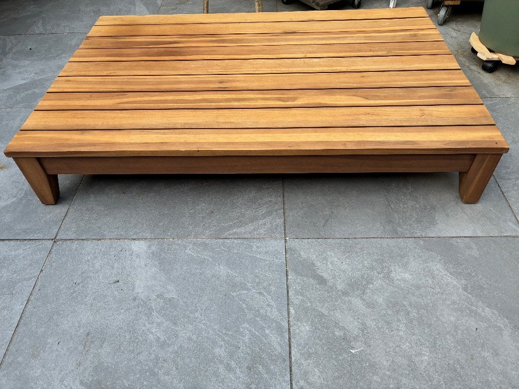 Salontafel, laag model, hardhout, L:122 x B: 78 x H: 21 cm, Huis en Inrichting, Ophalen, 100 tot 150 cm, Teakhout, Hardhout