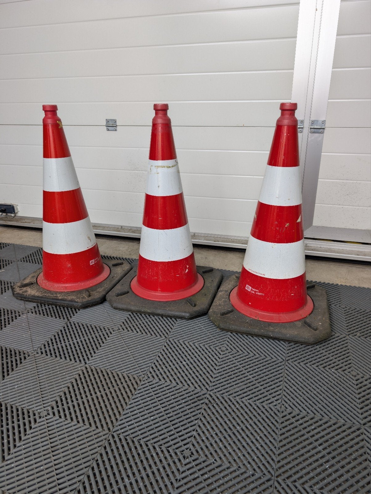 3x verkeerskegel pionnen, Doe-het-zelf en Verbouw, Ophalen, Gebruikt