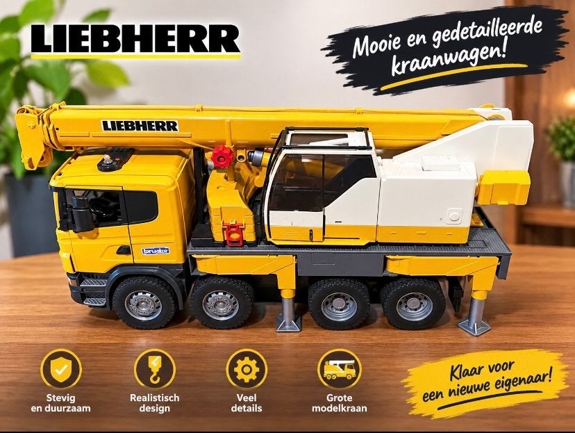 Scania vrachtwagen met Liebherr kraan - speelgoed, Ophalen of Verzenden, Nieuw