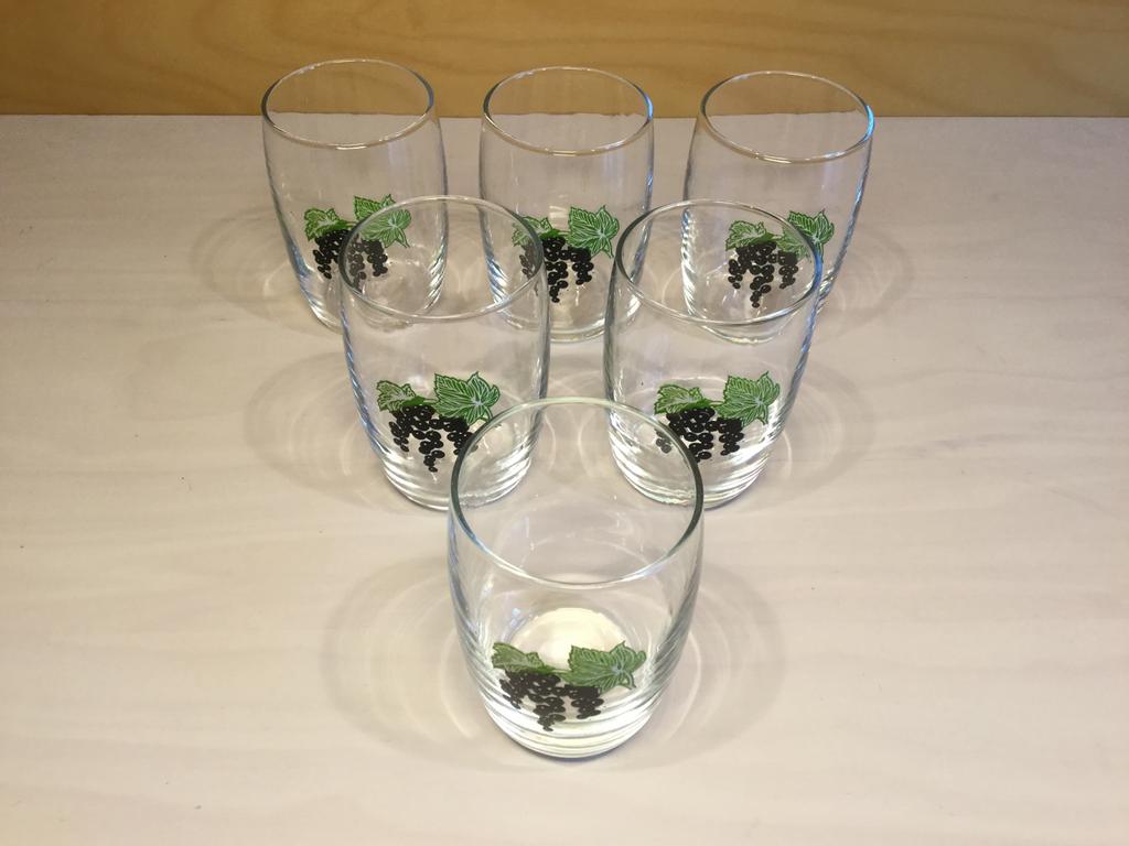 Vintage sapglaasjes buikglaasjes zes stuks, Ophalen of Verzenden, Zo goed als nieuw, Overige typen
