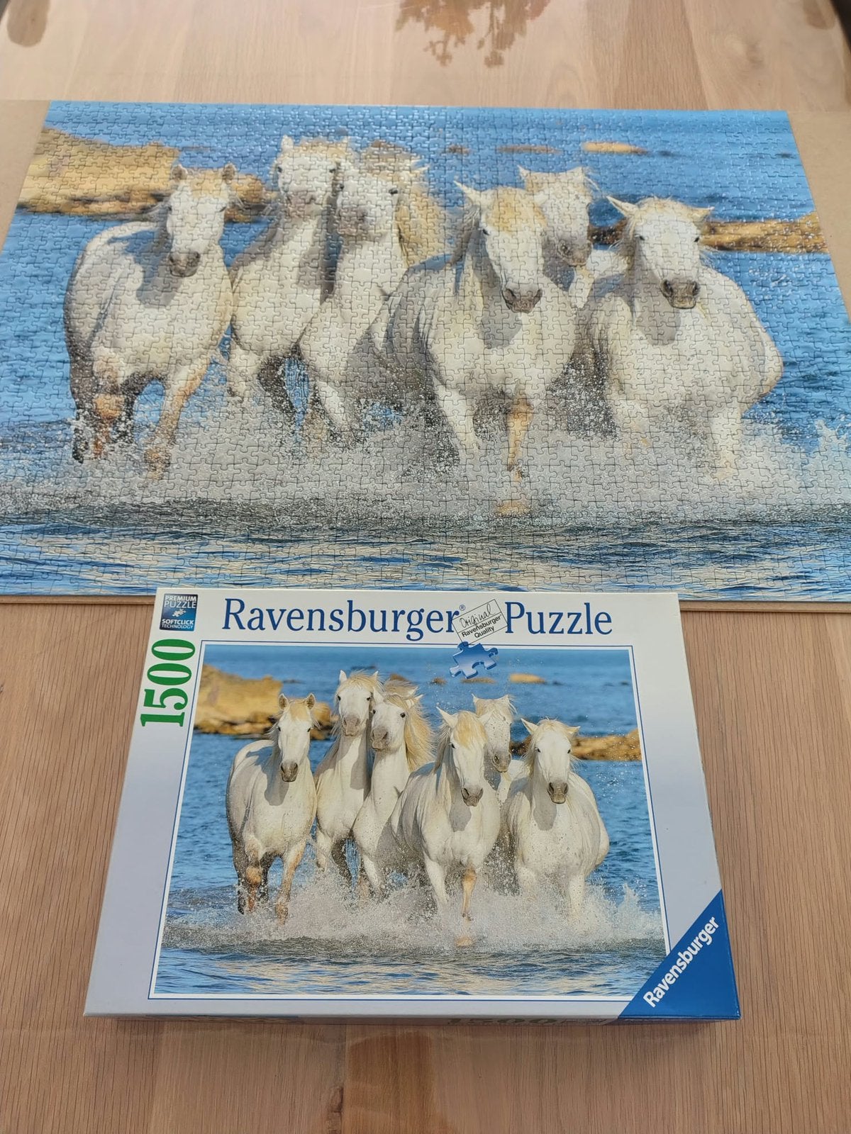 Ravensburger puzzel van 1500 stukjes - paarden, Ophalen of Verzenden, 500 t/m 1500 stukjes, Zo goed als nieuw