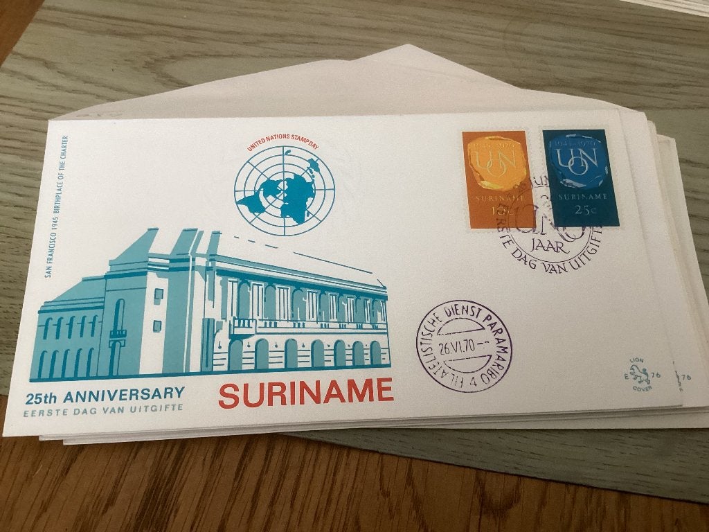 No3393 Suriname E76 andere stempel Nederland jaargangen fdc, Verzenden, Onbeschreven, Rest van de wereld