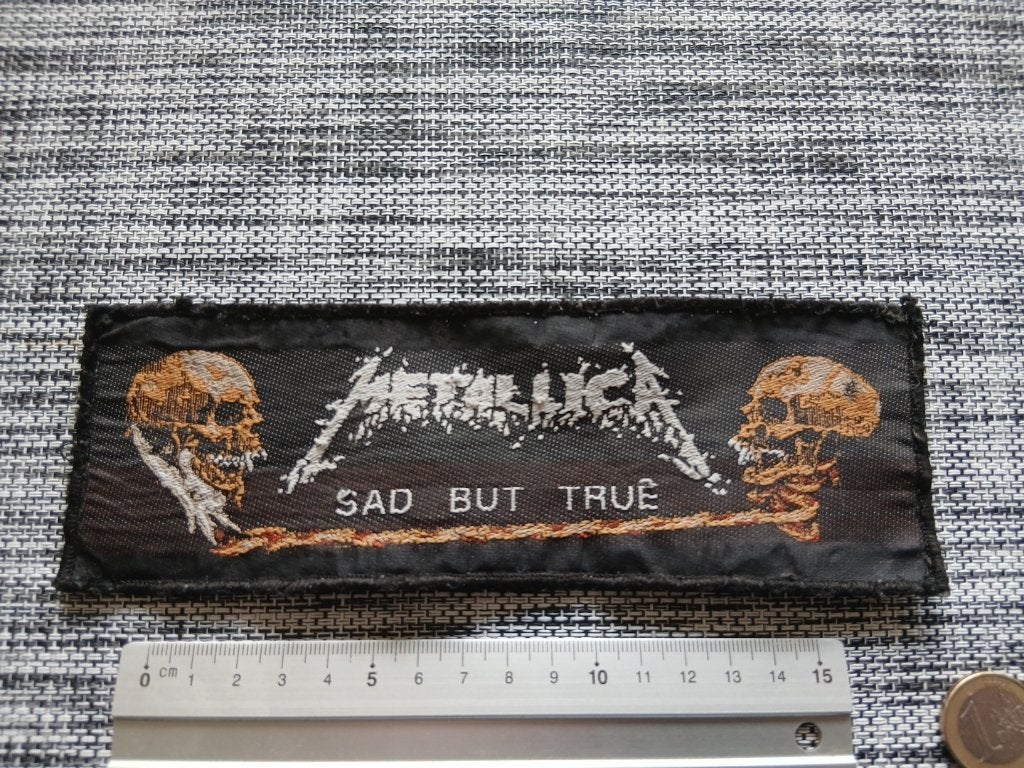 Metallica vintage 1991 Sad But True strip patch 7x20 cm nn18, Verzenden, Gebruikt, Kleding
