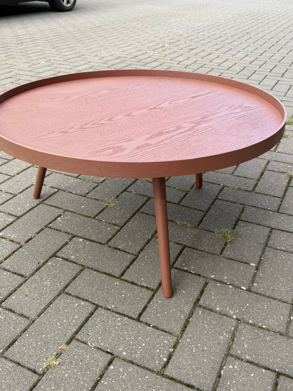 Ronde salontafel bruinpaars 78 cm, Ophalen, Zo goed als nieuw, Rond, 50 tot 100 cm