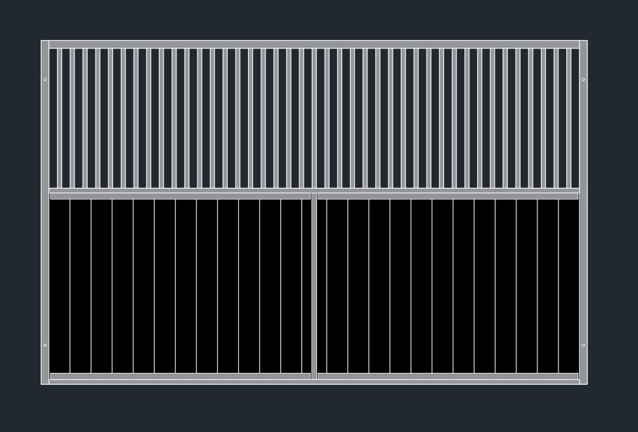 Tussenwand paardenbox - half spijl - PROFI, Weidegang, 4 paarden of pony's of meer