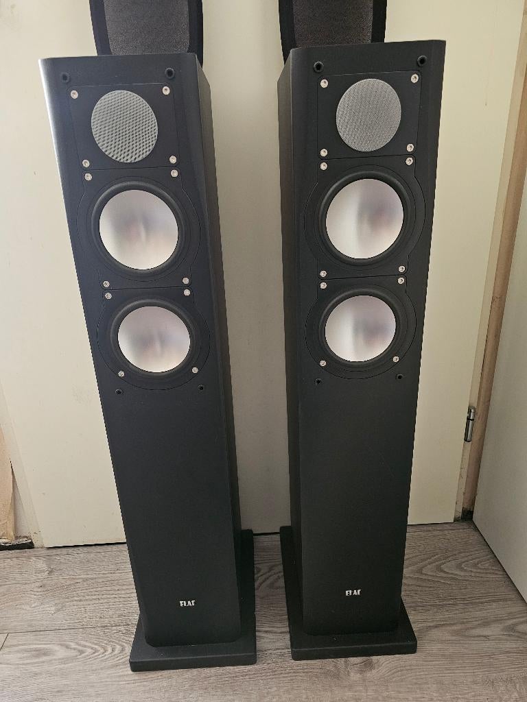 Nette Elac FS 67 Hi-End zuilen met gratis Denon CEOL N9, Zo goed als nieuw, 120 watt of meer, Front, Rear of Stereo speakers, Ophalen