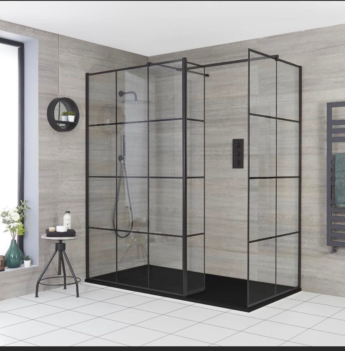 Steeneffect Douchebak 180x90 Antraciet | Barq, Ophalen, Nieuw, Steen, Douche