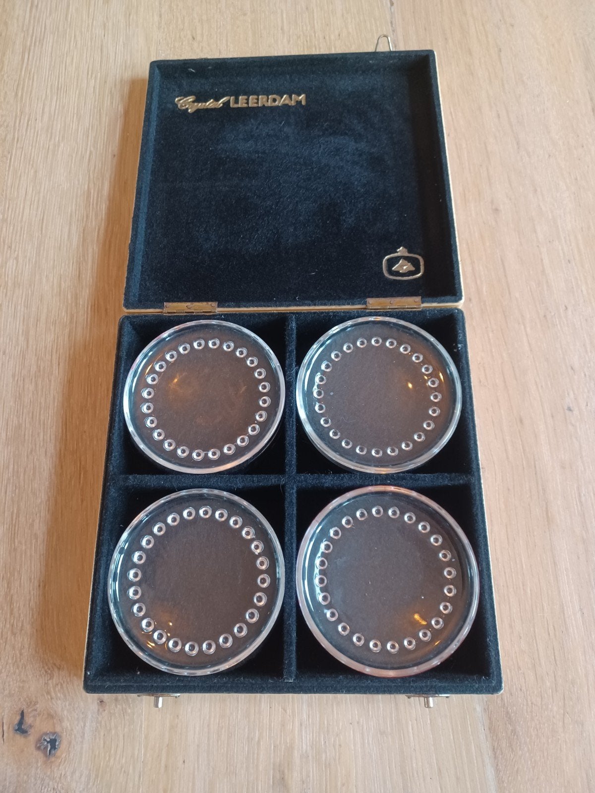 Kristallen onderzetters, Leerdam, Ophalen of Verzenden