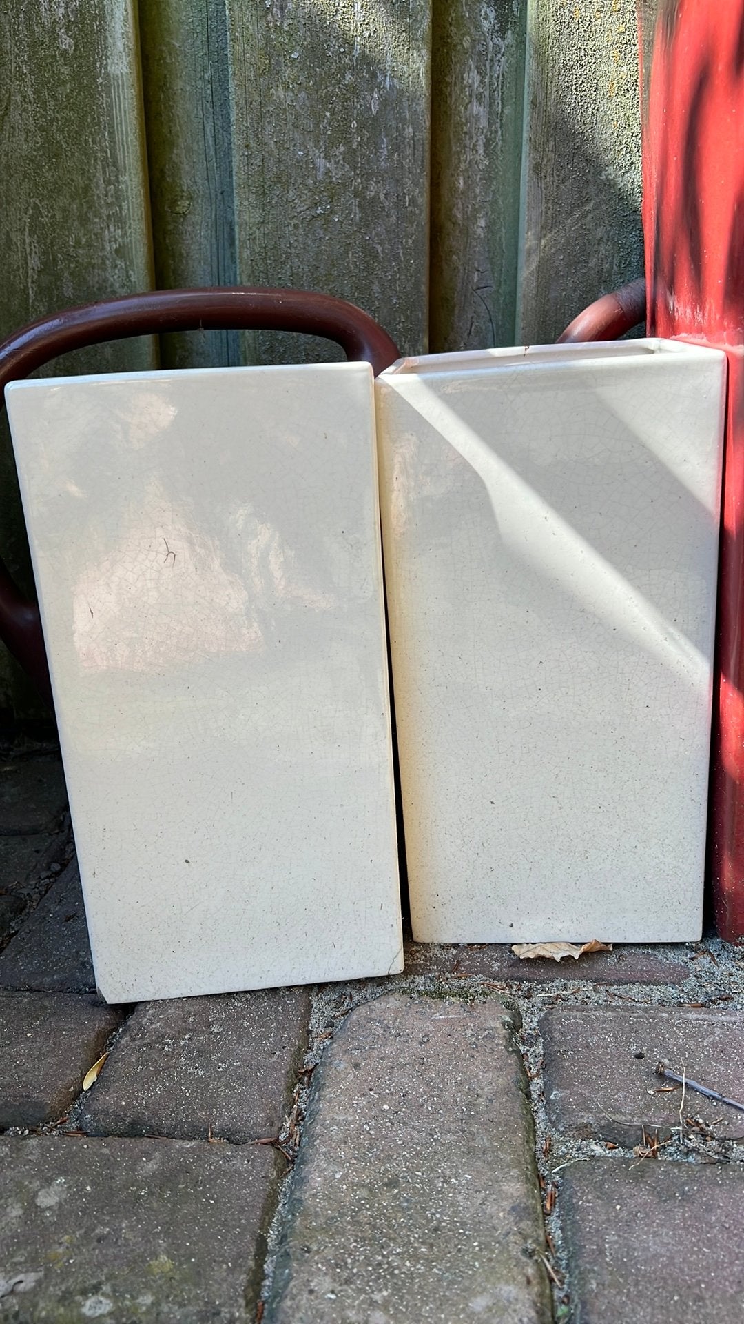2 plantenbakken - vazen, Ophalen of Verzenden, Zo goed als nieuw, Hout, Minder dan 50 cm