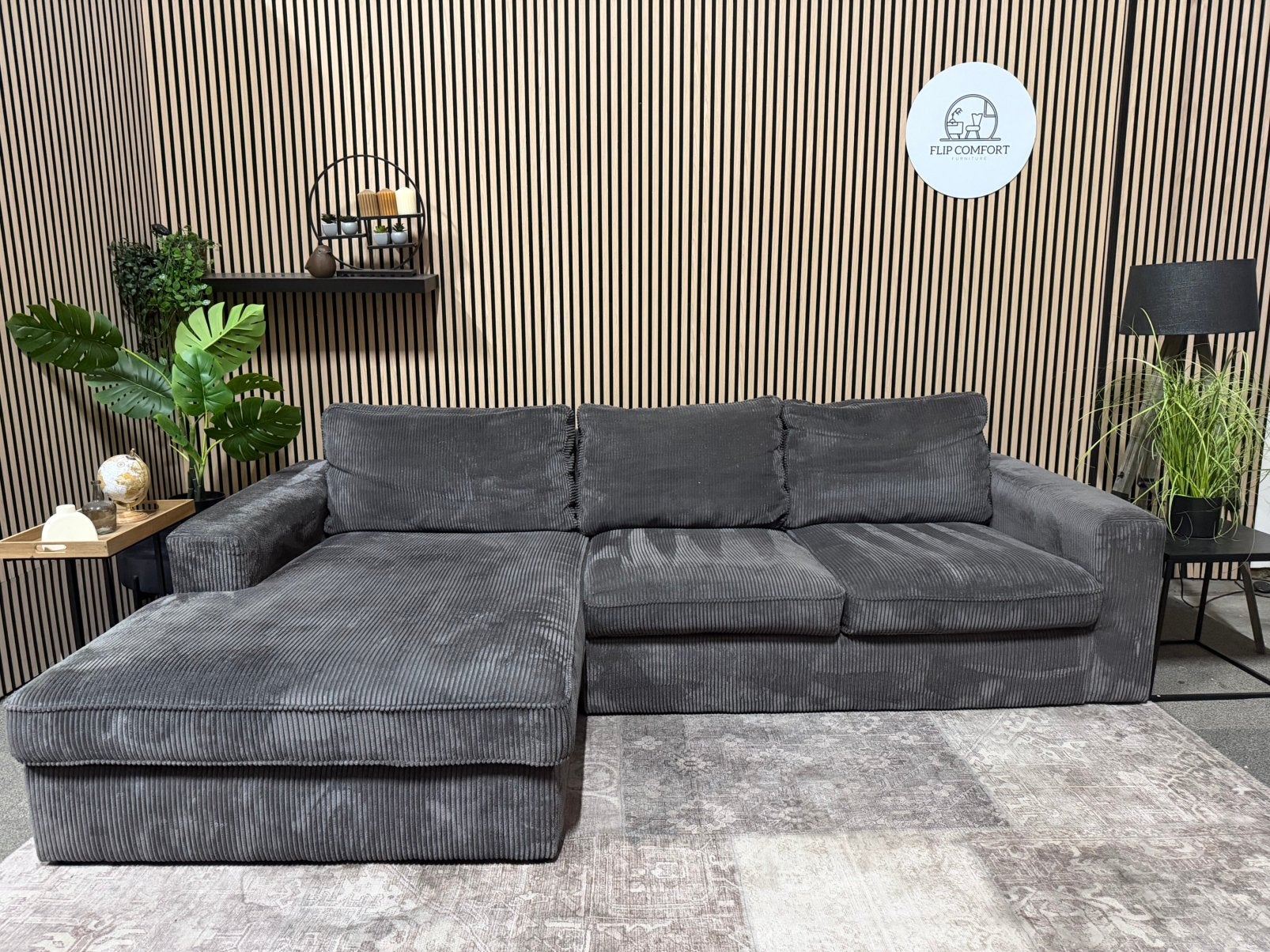 “GRATIS LEVERING” Gave ribstof hoekbank 280x170, 250 tot 300 cm, 125 tot 150 cm, Verzenden, Hoekbank