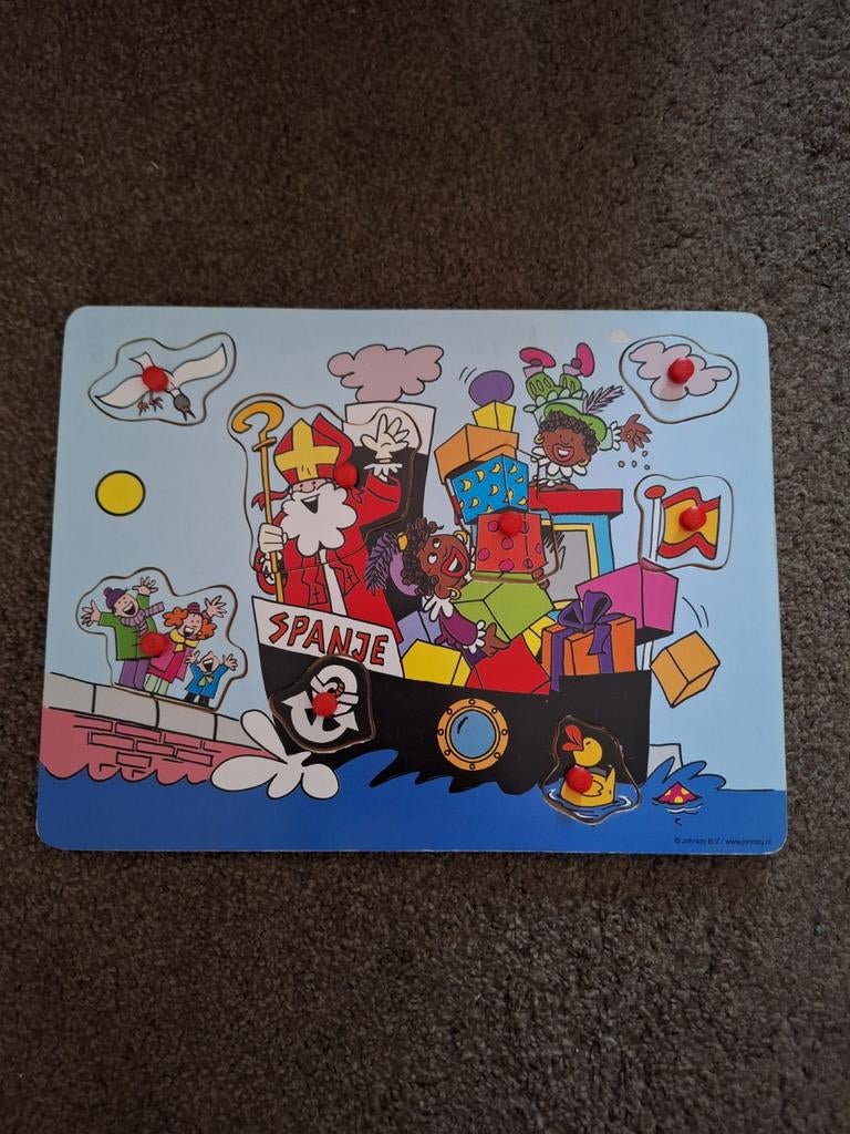 Houten Sinterklaas Puzzel, 2 tot 4 jaar, Ophalen of Verzenden, Zo goed als nieuw, Van hout