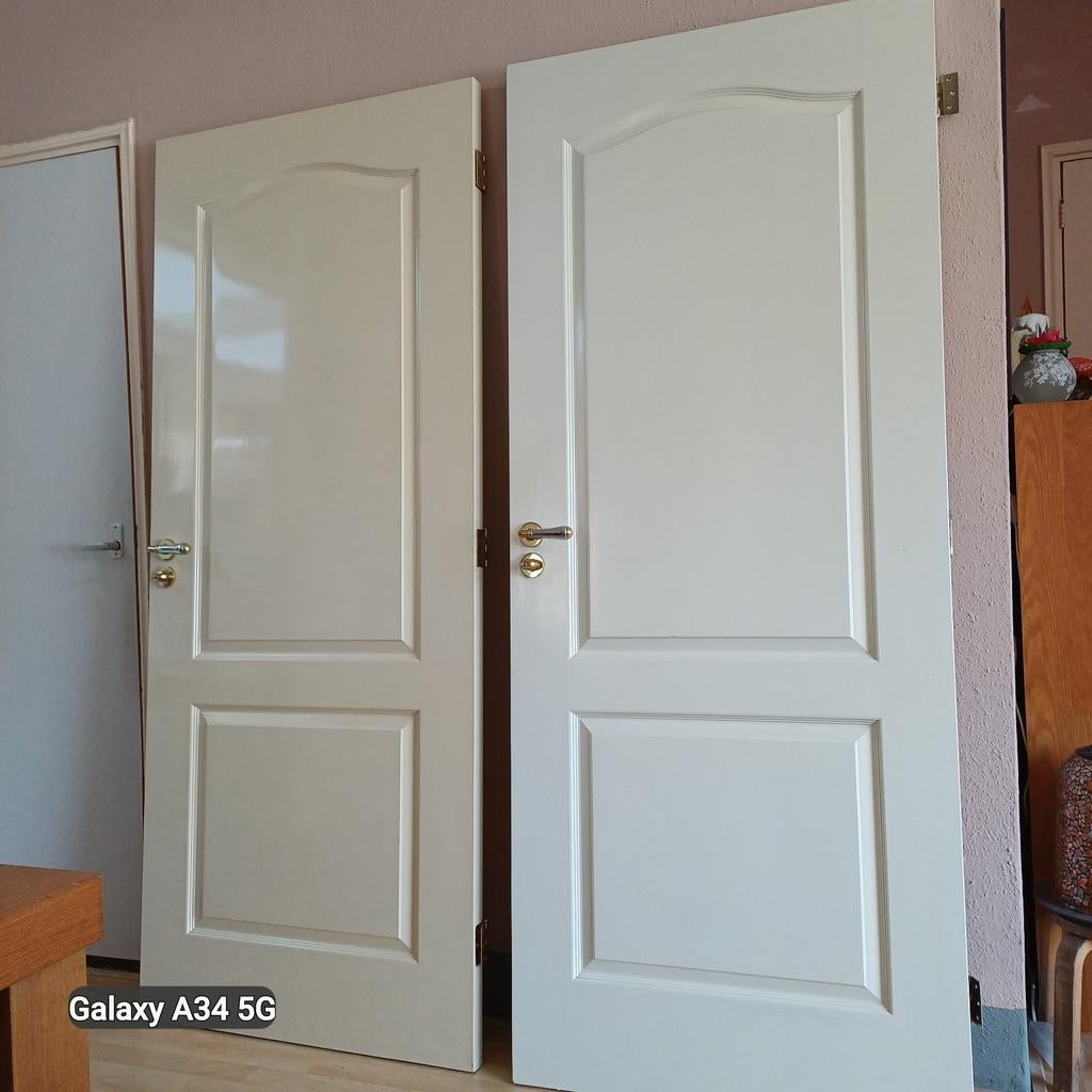 Nieuwe toilet/badkamer deuren 930x2020mm met messing besla, Ophalen of Verzenden, Nieuw, Binnendeur, 200 tot 215 cm