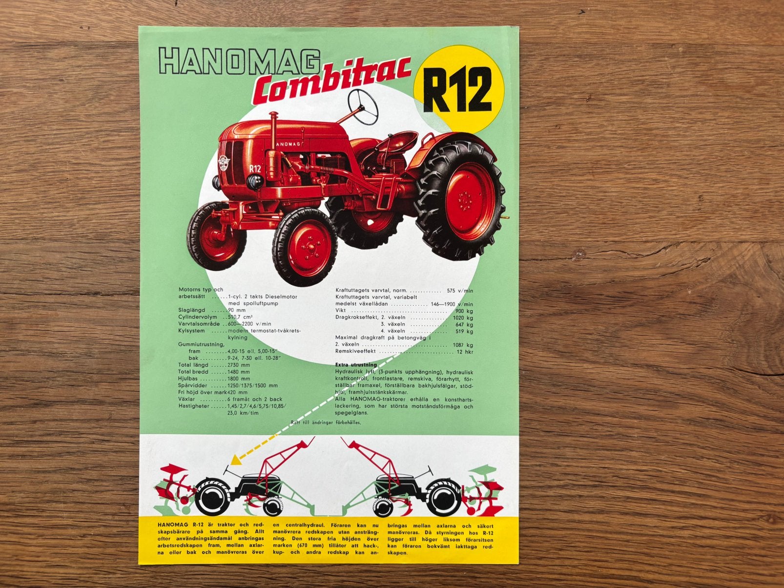 Hanomag R12 tractor folder Zweedse, Ophalen of Verzenden, Gelezen
