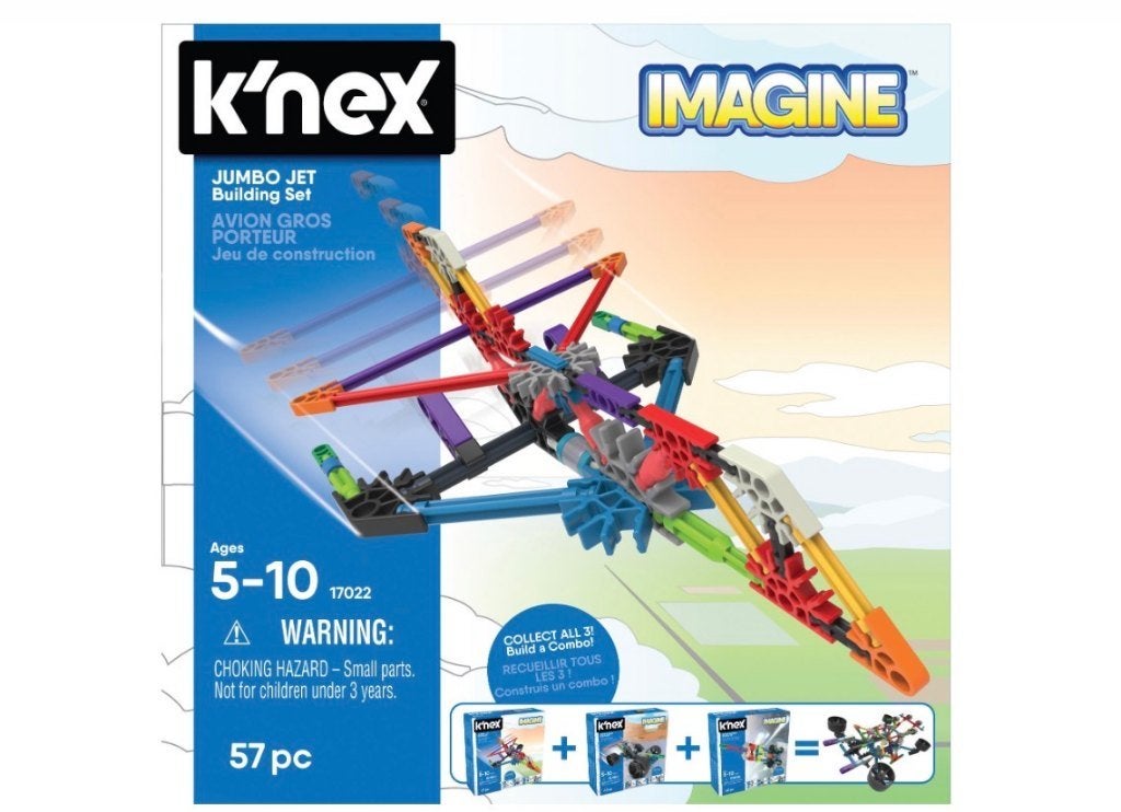 K'nex Imagine 17022 Jumbo Jet Bouwset, Ophalen of Verzenden, Zo goed als nieuw, K'nex