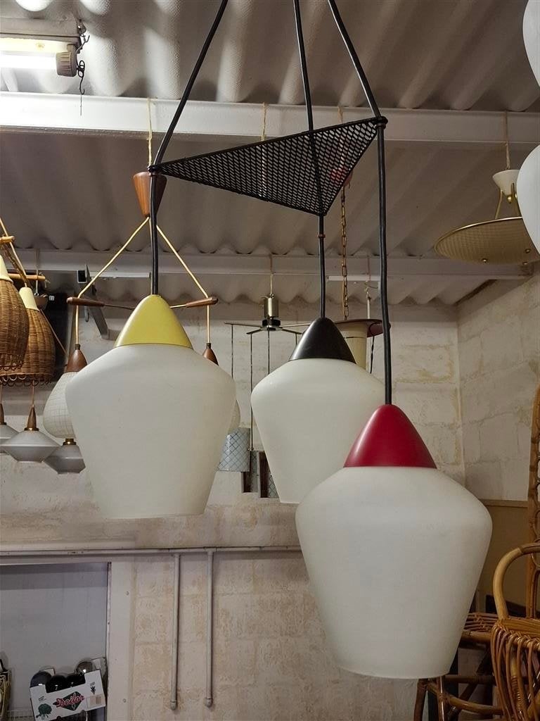 Hanglamp '60s ( Retro/Vintage/Design ), Ophalen of Verzenden, Gebruikt, Glas, Vintage
