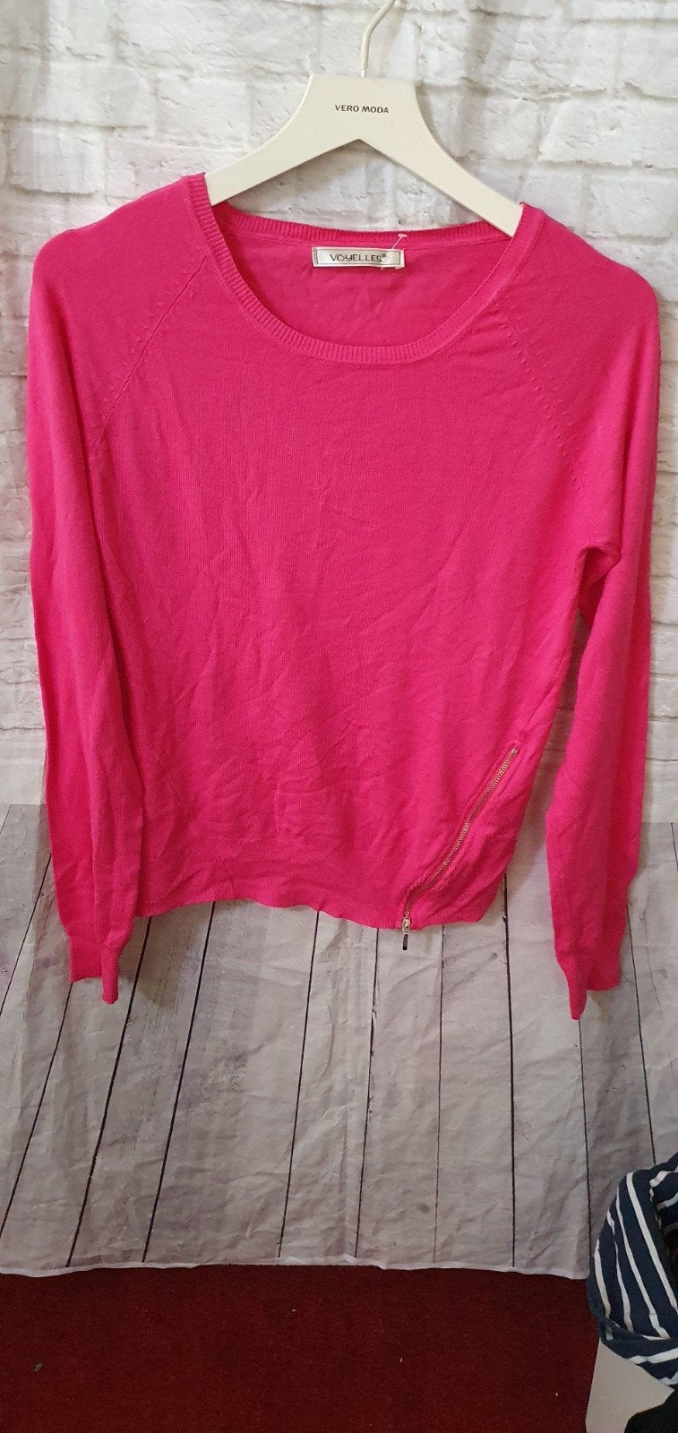 Nieuwe roze trui met rits van Voyelles, Kleding | Dames, Maat 38/40 (M), Verzenden, Nieuw, Roze