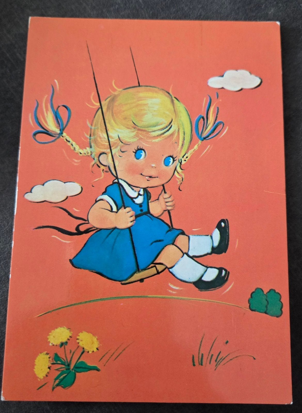 Meisje op Schommel, Verzenden, 1980 tot heden, Gelopen, Kinderen