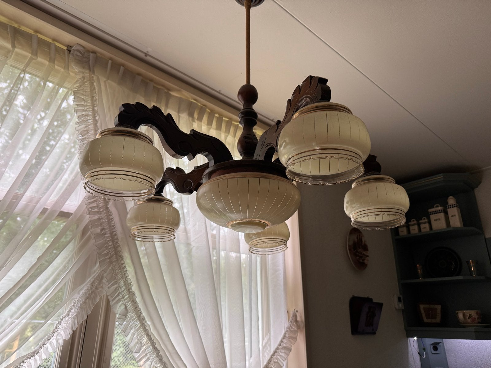 Diverse vintage hanglampen en plafondlampen, Antiek en Kunst, Ophalen