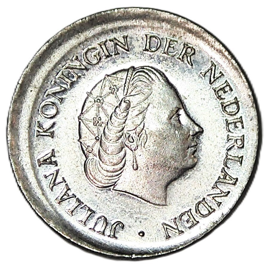 Nederland: kwartje 1980 misslag, Ophalen of Verzenden, Koningin Juliana, 25 cent
