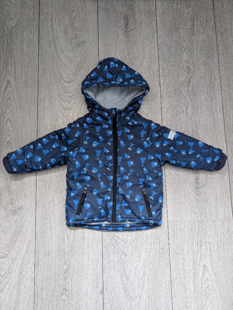 Donker blauwe winterjas met blauwe monsters - Zeeman maat 92, Kinderen en Baby's, Zeeman, Gebruikt, Ophalen of Verzenden, Jongen