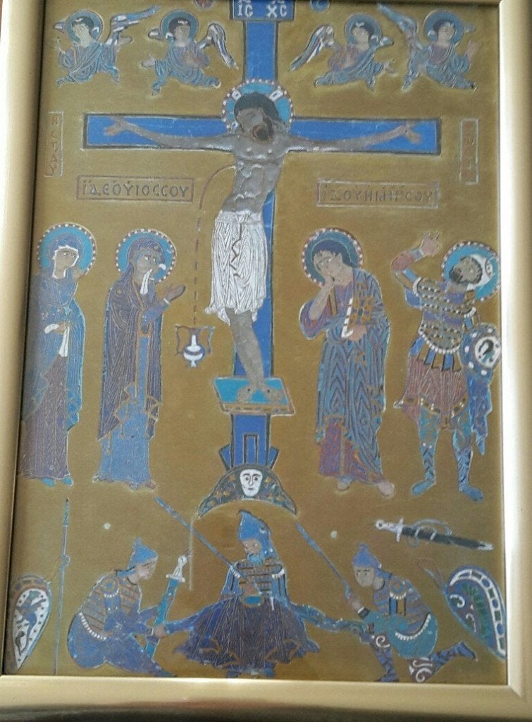 Icoon van gekruisigde Jezus, Antiek en Kunst, Kunst | Schilderijen | Klassiek, Ophalen of Verzenden