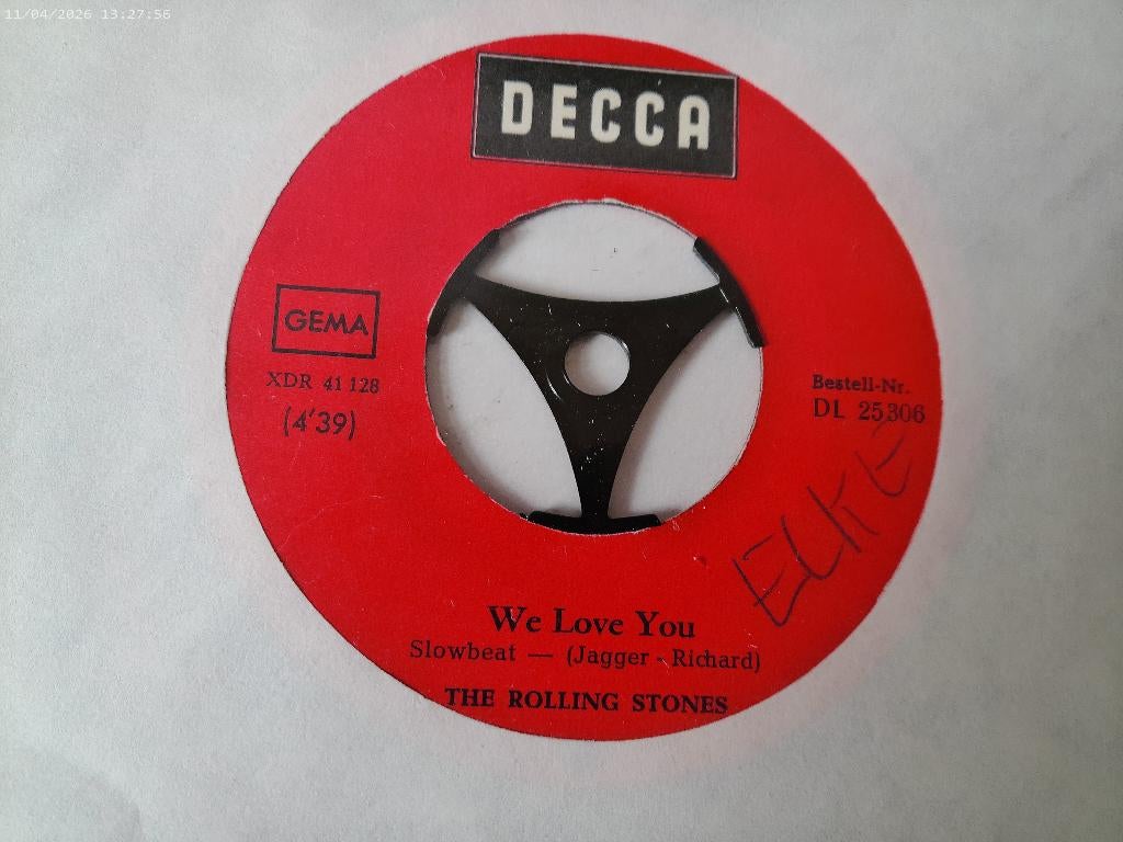The Rolling Stones - Dandelion / We love you, Gebruikt, 7 inch, Single, Ophalen of Verzenden