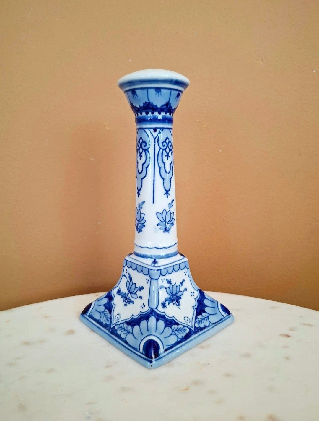 Delfts Blauwe kandelaar Porceleyne Fles, Ophalen of Verzenden, Keramiek of Aardewerk