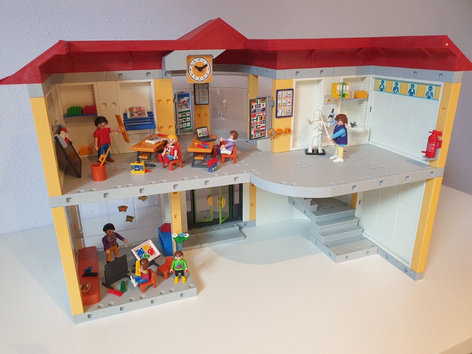 Playmobil School met inrichting _ set 5923, Gebruikt, Gebouw, Complete set, Ophalen of Verzenden