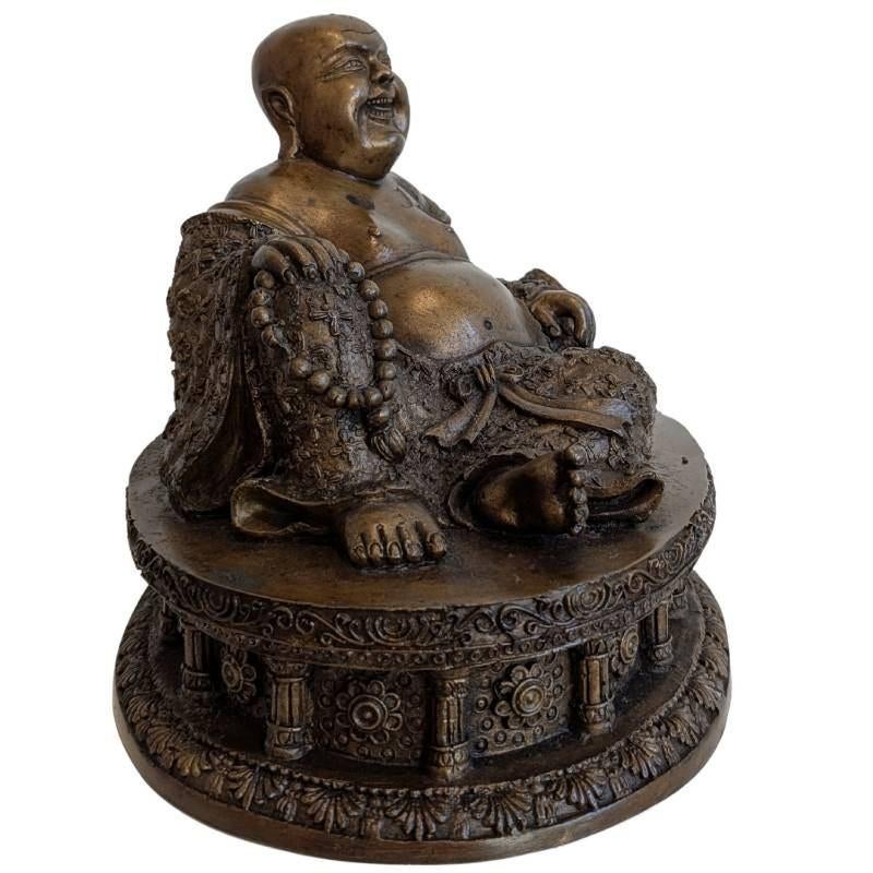 Vintage Chinees bronzen beeld van Hotei, Ophalen of Verzenden, Gebruikt