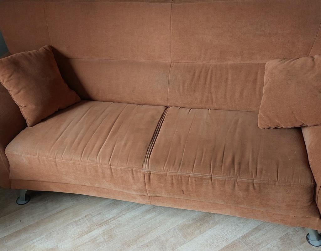 Bankstel 3-zits, kan nog prima mee!, Gebruikt, Driepersoons, 75 tot 100 cm, Ophalen of Verzenden