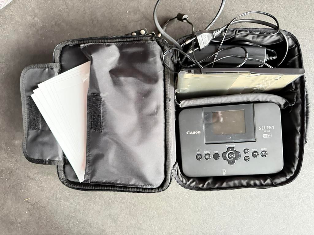 Canon selphy 910 printer met tas draadloos printen, Gebruikt, Fotoprinter, Kleur printen, Ophalen of Verzenden