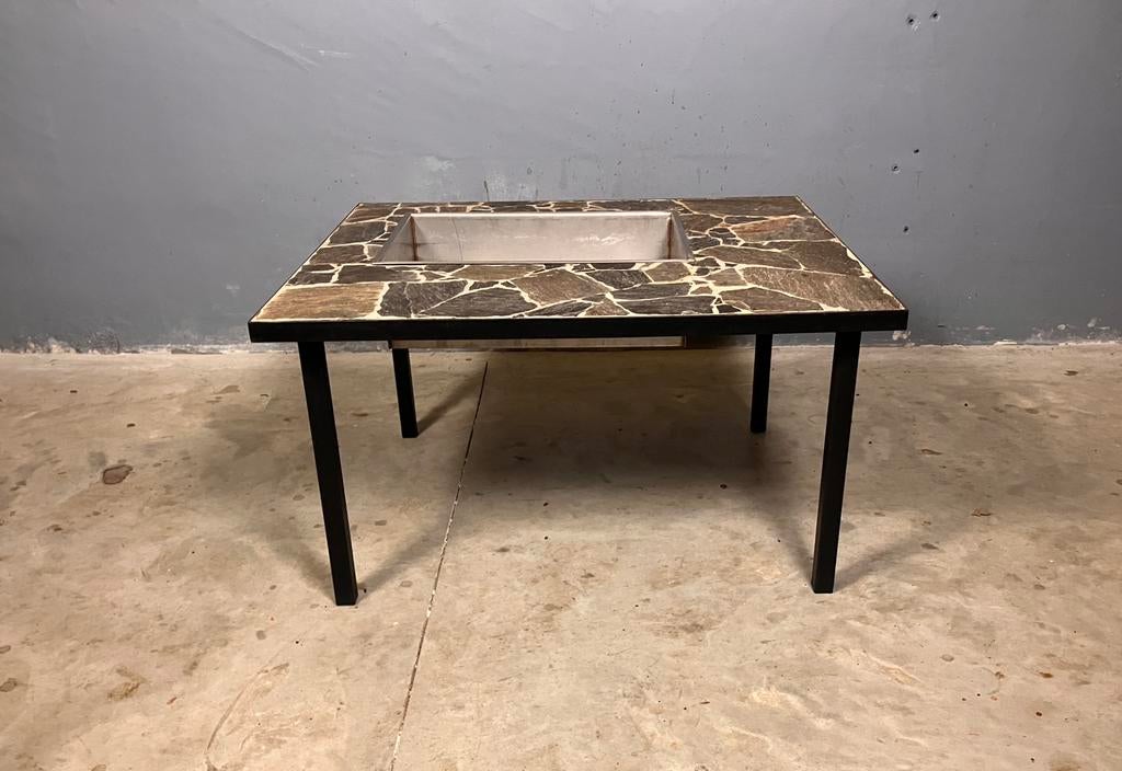 Sale: Brutalist salontafel bijzettafel leisteen plantenbak, Ophalen, 50 tot 100 cm, W, T