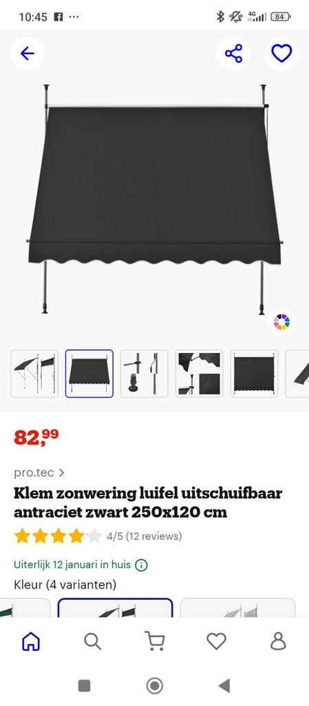 Solar Royal Klem Zonnescherm - Nieuw!, Tuin en Terras, Solar Royal, Onbekend, Nieuw, Ophalen of Verzenden