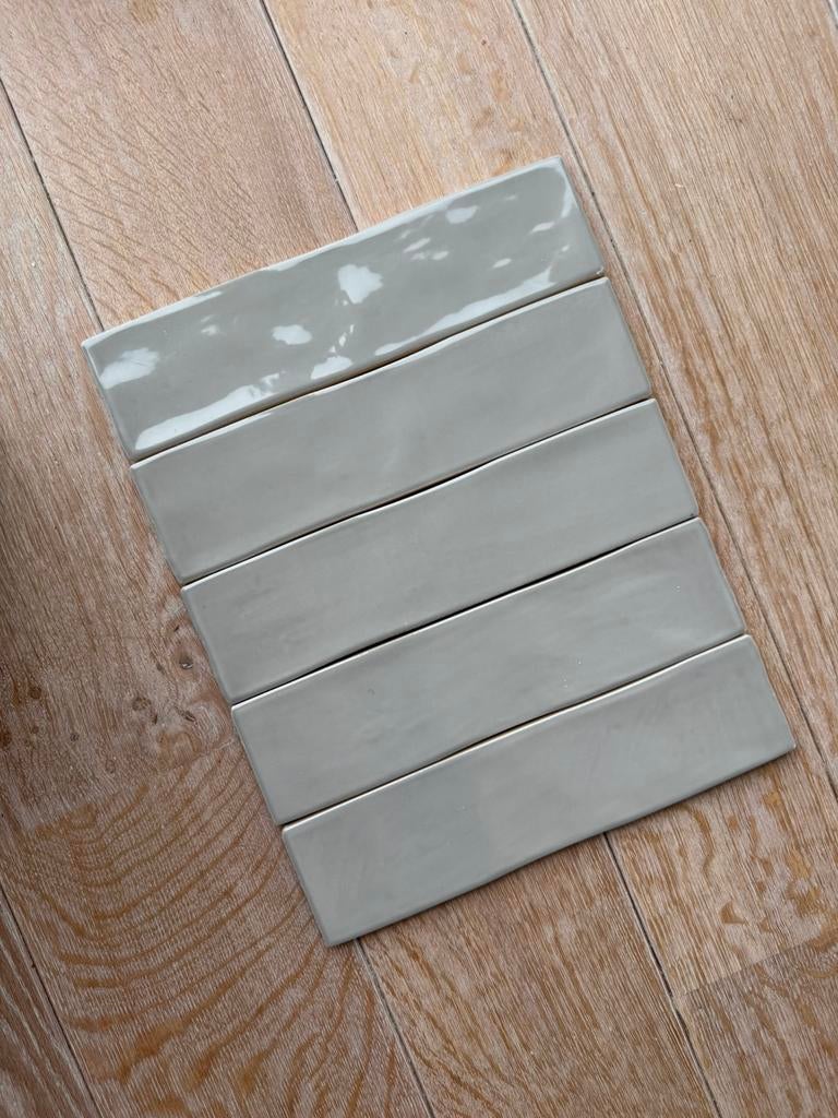 Grijze langwerpige tegeltjes, 7,5x30 grijze tegels, Ash, Ophalen, Nieuw, Minder dan 20 cm, 20 tot 40 cm