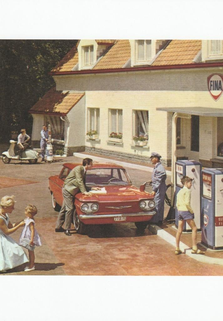 Fina Benzinepomp met Chevrolet Corvair ca. 1960, Verzenden, Nieuw, Auto's