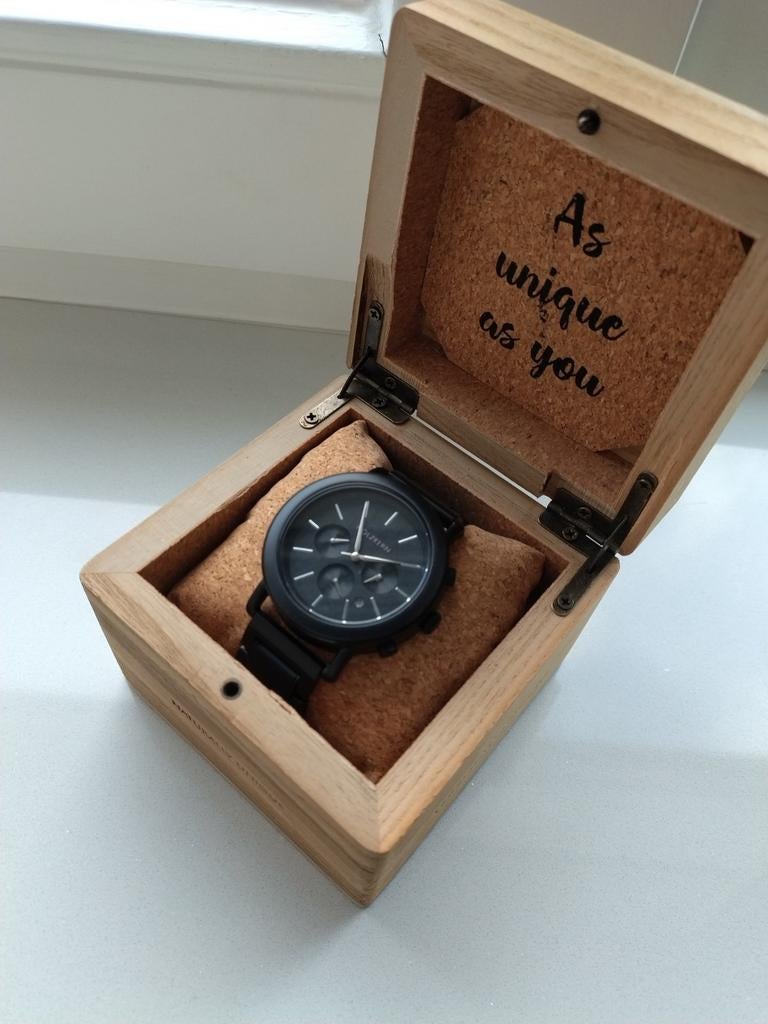 Holzkern Horloge Zwart, Sieraden, Tassen en Uiterlijk, Horloges | Heren, Overige merken, Overige materialen, Polshorloge, Overige materialen