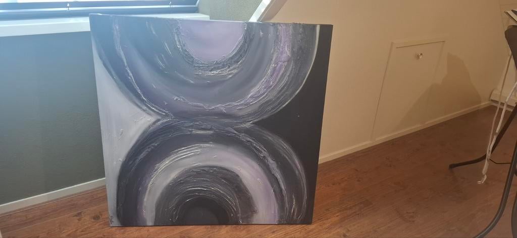 Schilderij  100x100 cm, Ophalen, Zo goed als nieuw, Schilderij, 75 tot 100 cm