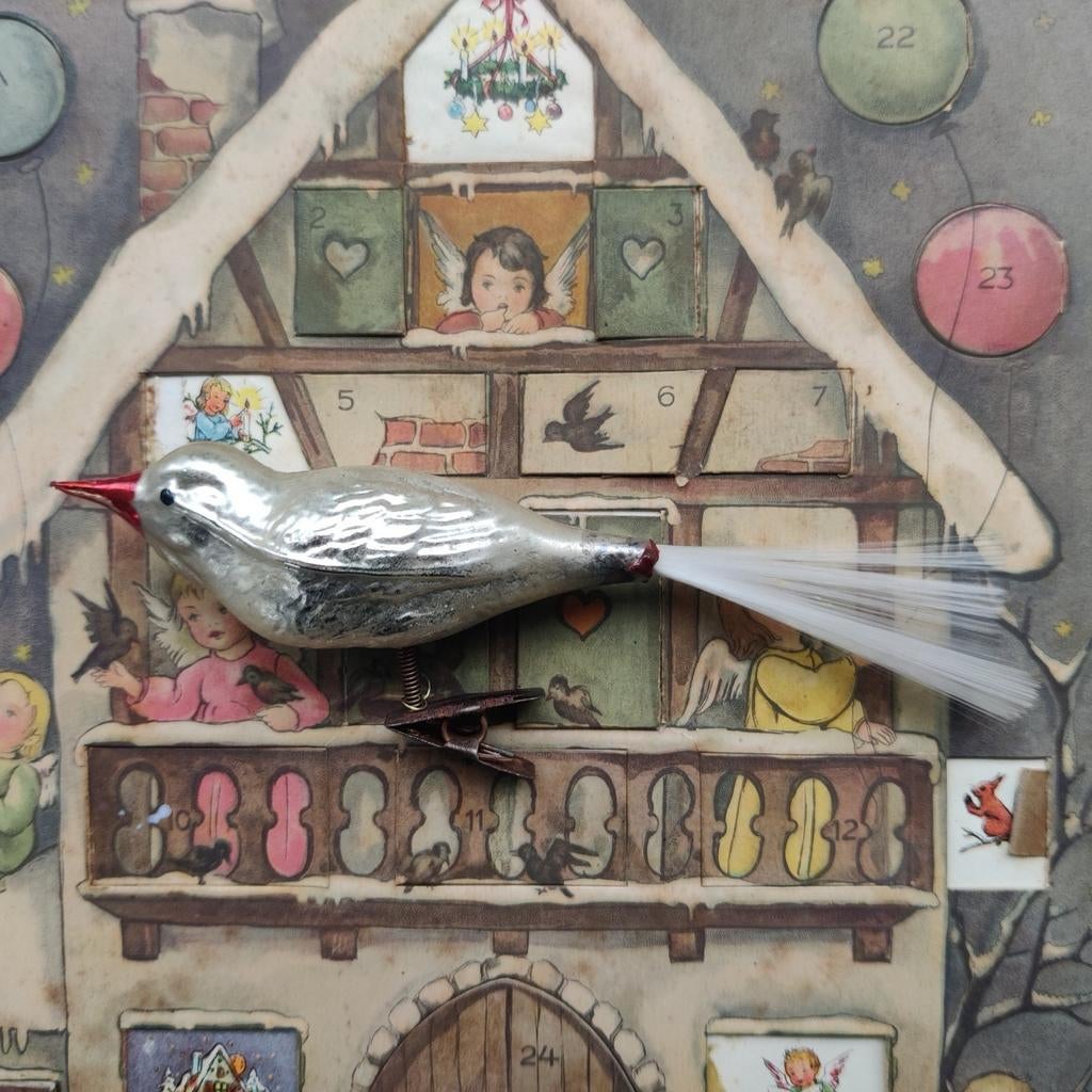 Antiek vogeltje op knijper, Ophalen of Verzenden