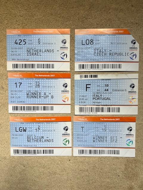 6x UEFA Europees Voetbal Kampioenschap Nederland U21 2007, Ophalen of Verzenden, Gebruikt, Overige binnenlandse clubs, Poster, Plaatje of Sticker
