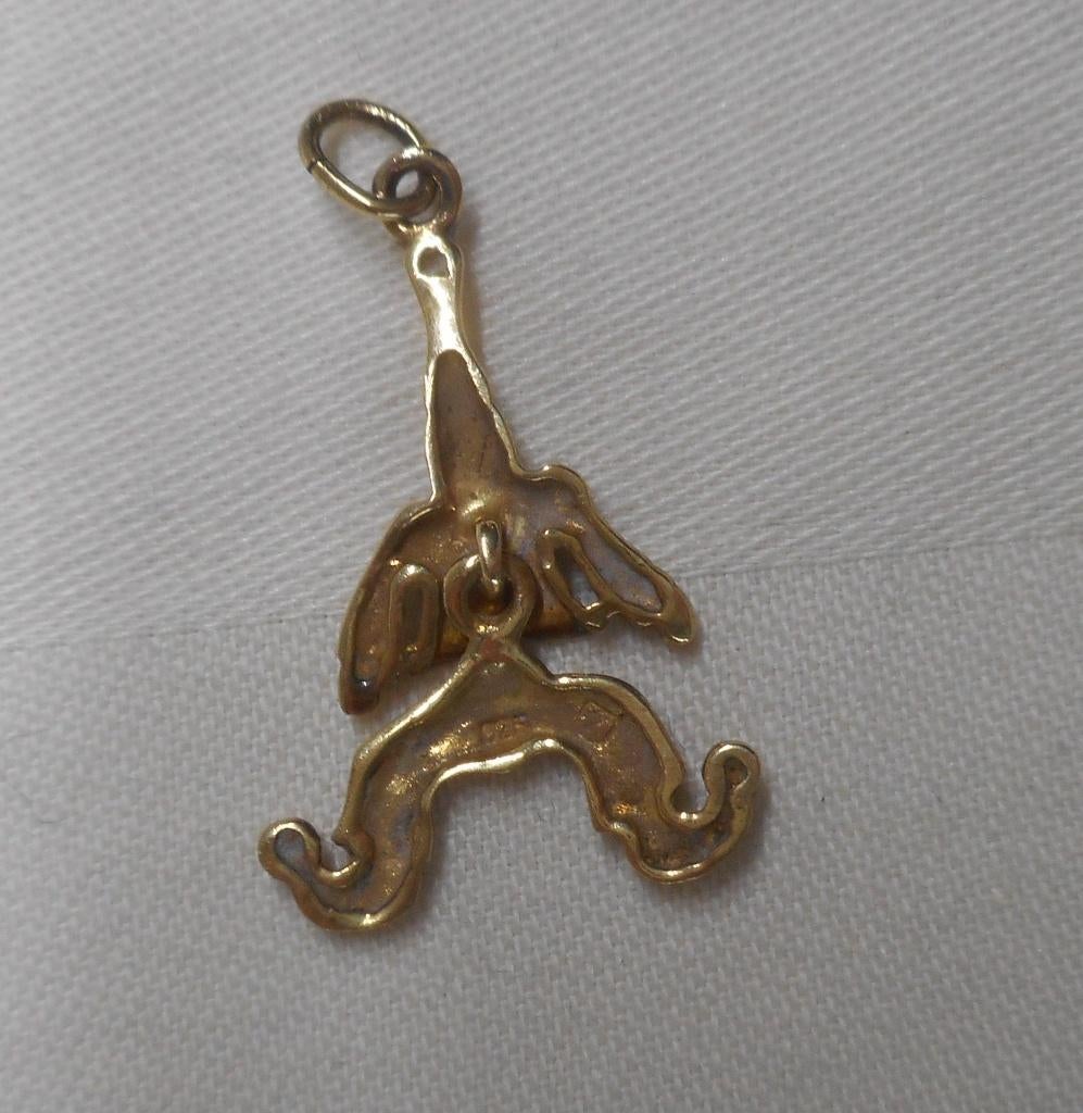 Zilveren goud vergulde hanger nr.594, Verzenden, Zo goed als nieuw, Goud, Zilver