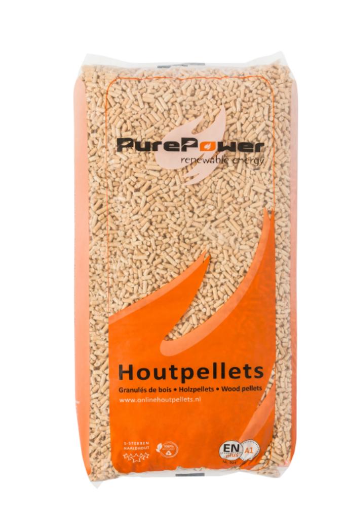 Purepower 5 Sterren 100% naaldhout 15kg Volle pallet 990kg, Tuin en Terras, Haardhout, Minder dan 3 m³, Ophalen, Overige houtsoorten