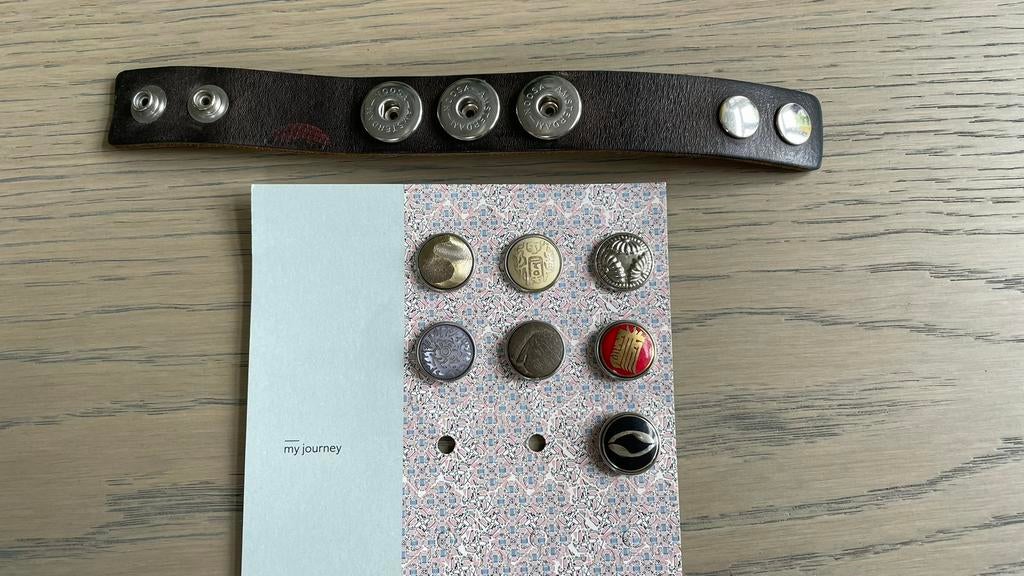Noosa Amsterdam armband en 7 chunks, Bruin, Leer, Ophalen of Verzenden, Zo goed als nieuw